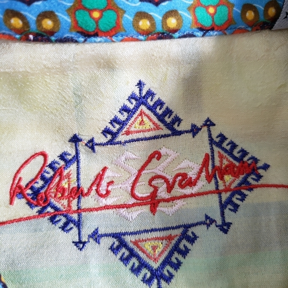 Robert Graham Button Front Shirt Embroidered Printed Size XL - Picture 5 of 12